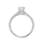 14K WHITE GOLD 1/4CT ROUND/OVAL DIAMOND LADIES RING(CENTER STONE MOUNT OVAL DIAMOND 1CT) - Image 4