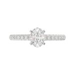 14K WHITE GOLD 1/4CT ROUND/OVAL DIAMOND LADIES RING(CENTER STONE MOUNT OVAL DIAMOND 1CT) - Image 6