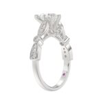 14K WHITE GOLD 1/4CT ROUND/PEAR DIAMOND LADIES SEMI MOUNT RING(CENTER STONE MOUNT PEAR DIAMOND 1CT) - Image 2