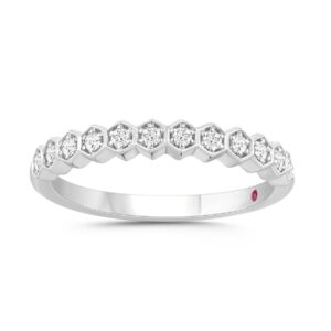 14K WHITE GOLD 1/6CT ROUND DIAMOND LADIES RING