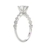 14K WHITE GOLD 1/6CT ROUND DIAMOND LADIES SEMI MOUNT RING(CENTER STONE MOUNT OVAL DIAMOND 1CT) - Image 2
