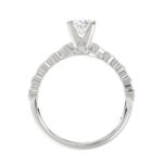 14K WHITE GOLD 1/6CT ROUND DIAMOND LADIES SEMI MOUNT RING(CENTER STONE MOUNT OVAL DIAMOND 1CT) - Image 4