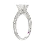 14K WHITE GOLD 1/6CT ROUND/BAGUETTE/EMERALD DIAMOND LADIES RING(CENTER STONE MOUNT EMERALD DIAMOND 1CT) - Image 3