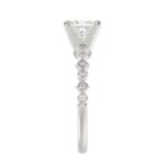 14K WHITE GOLD 1/6CT ROUND/PRINCESS DIAMOND LADIES RING(CENTER STONE MOUNT PRINCESS DIAMOND 1CT) - Image 5