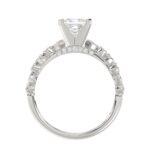 14K WHITE GOLD 1/6CT ROUND/PRINCESS DIAMOND LADIES RING(CENTER STONE MOUNT PRINCESS DIAMOND 1CT) - Image 6