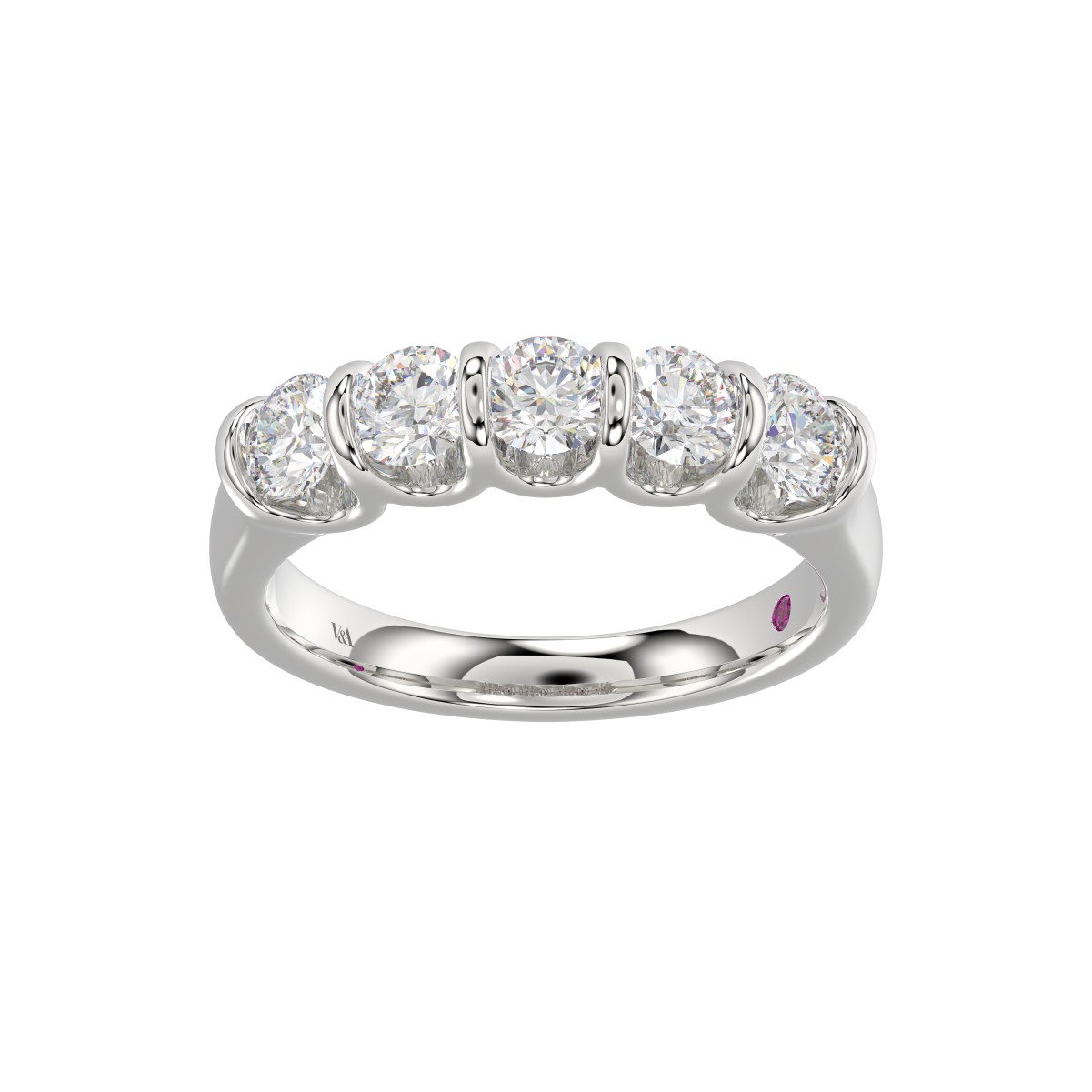 19175919_VA13659W-1201x1201.jpg 14K WHITE GOLD 1CT ROUND DIAMOND LADIES BAND - Image 1