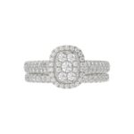 14K WHITE GOLD 1CT ROUND DIAMOND LADIES BRIDAL SET - Image 4