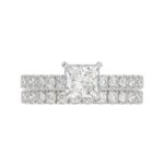 14K WHITE GOLD 1CT ROUND DIAMOND LADIES BRIDAL SET(CENTER STONE MOUNT PRINCESS DIAMOND 1CT) - Image 6