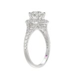 14K WHITE GOLD 1CT ROUND DIAMOND LADIES BRIDAL SET(CENTER STONE MOUNT ROUND DIAMOND 1CT) - Image 2