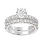 14K WHITE GOLD 1CT ROUND DIAMOND LADIES BRIDAL SET(CENTER STONE MOUNT ROUND DIAMOND 1CT) - Image 3