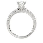 14K WHITE GOLD 1CT ROUND DIAMOND LADIES BRIDAL SET(CENTER STONE MOUNT ROUND DIAMOND 1CT) - Image 4