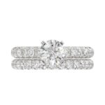 14K WHITE GOLD 1CT ROUND DIAMOND LADIES BRIDAL SET(CENTER STONE MOUNT ROUND DIAMOND 1CT) - Image 6