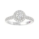14K WHITE GOLD 1CT ROUND DIAMOND LADIES RING( CENTER STONE ROUND DIAMOND 1/2CT) - Image 3