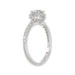 14K WHITE GOLD 1CT ROUND DIAMOND LADIES RING( CENTER STONE ROUND DIAMOND 1/2CT) - Image 2