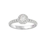 14K WHITE GOLD 1CT ROUND DIAMOND LADIES RING( CENTER STONE ROUND DIAMOND 1/2CT) - Image 3
