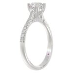 14K WHITE GOLD 1CT ROUND DIAMOND LADIES RING( CENTER STONE ROUND DIAMOND 3/4CT) - Image 2