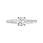 14K WHITE GOLD 1CT ROUND DIAMOND LADIES RING( CENTER STONE ROUND DIAMOND 3/4CT) - Image 6