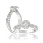 14K WHITE GOLD 1CT ROUND DIAMOND LADIES RING( CENTER STONE ROUND DIAMOND 5/8CT)