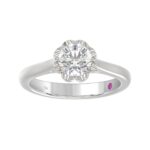 14K WHITE GOLD 1CT ROUND DIAMOND LADIES RING(CENTER STONE ROUND DIAMOND 1CT) - Image 3