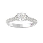 14K WHITE GOLD 1CT ROUND DIAMOND LADIES RING(CENTER STONE ROUND DIAMOND 3/4CT) - Image 3