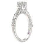 14K WHITE GOLD 1CT ROUND DIAMOND LADIES RING(CENTER STONE ROUND DIAMOND 3/4CT) - Image 5