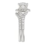 14K WHITE GOLD 1CT ROUND DIAMOND LADIES SEMI MOUNT BRIDAL SET(CENTER STONE MOUNT PRINCESS DIAMOND 1CT) - Image 5