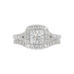 14K WHITE GOLD 1CT ROUND DIAMOND LADIES SEMI MOUNT BRIDAL SET(CENTER STONE MOUNT PRINCESS DIAMOND 1CT) - Image 6