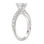 14K WHITE GOLD 1CT ROUND DIAMOND LADIES SEMI MOUNT BRIDAL SET(CENTER STONE MOUNT ROUND DIAMOND 1CT) - Image 2