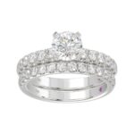 14K WHITE GOLD 1CT ROUND DIAMOND LADIES SEMI MOUNT BRIDAL SET(CENTER STONE MOUNT ROUND DIAMOND 1CT) - Image 3