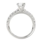 14K WHITE GOLD 1CT ROUND DIAMOND LADIES SEMI MOUNT BRIDAL SET(CENTER STONE MOUNT ROUND DIAMOND 1CT) - Image 4
