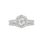 14K WHITE GOLD 1CT ROUND DIAMOND LADIES SEMI MOUNT BRIDAL SET(CENTER STONE MOUNT ROUND DIAMOND 1CT) - Image 6