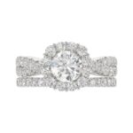 14K WHITE GOLD 1CT ROUND DIAMOND LADIES SEMI MOUNT BRIDAL SET(CENTER STONE MOUNT ROUND DIAMOND 1CT) - Image 6