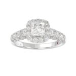 14K WHITE GOLD 1CT ROUND DIAMOND LADIES SEMI MOUNT RING(CENTER STONE MOUNT PRINCESS DIAMOND 1CT) - Image 4