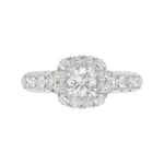 14K WHITE GOLD 1CT ROUND DIAMOND LADIES SEMI MOUNT RING(CENTER STONE MOUNT PRINCESS DIAMOND 1CT) - Image 7