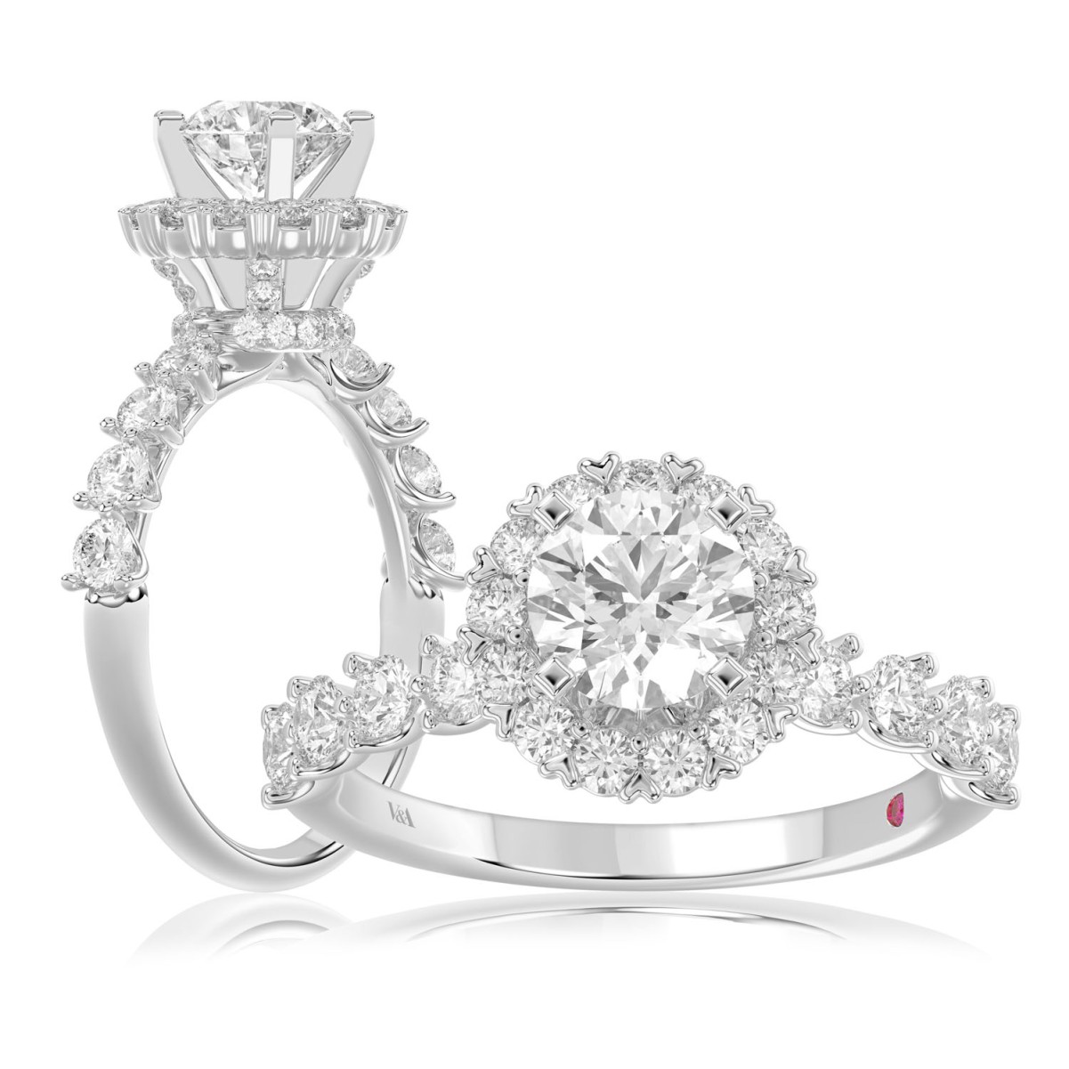 19175953_VA14134W-AB-1201x1201.jpg 14K WHITE GOLD 1CT ROUND DIAMOND LADIES SEMI MOUNT RING(CENTER STONE MOUNT ROUND DIAMOND 1CT) - Image 1