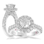14K WHITE GOLD 1CT ROUND DIAMOND LADIES SEMI MOUNT RING(CENTER STONE MOUNT ROUND DIAMOND 1CT)
