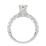 14K WHITE GOLD 1CT ROUND DIAMOND LADIES SEMI MOUNT RING(CENTER STONE MOUNT ROUND DIAMOND 1CT) - Image 4