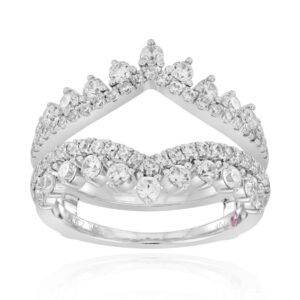 14K WHITE GOLD 1CT ROUND DIAMOND LADIES WRAP RING