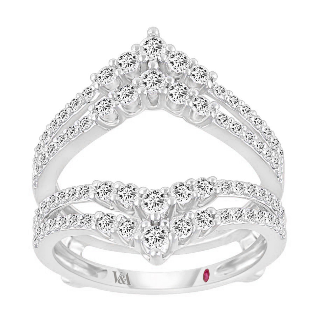 19175960_VA25282W-14K-1201x1201.jpg 14K WHITE GOLD 1CT ROUND DIAMOND LADIES WRAP RING - Image 1