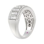 14K WHITE GOLD 1CT ROUND/BAGUETTE DIAMOND LADIES BAND - Image 5