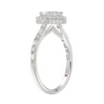 14K WHITE GOLD 1CT ROUND/BAGUETTE/PEAR DIAMOND LADIES RING( CENTER STONE PEAR DIAMOND 1/2 CT) - Image 2