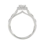 14K WHITE GOLD 1CT ROUND/BAGUETTE/PEAR DIAMOND LADIES RING( CENTER STONE PEAR DIAMOND 1/2 CT) - Image 4