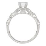 14K WHITE GOLD 1CT ROUND/EMERALD DIAMOND LADIES FASHION RING(CENTER STONE EMERALD DIAMOND 3/4CT) - Image 4