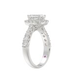 14K WHITE GOLD 1CT ROUND/EMERALD DIAMOND LADIES SEMI MOUNT RING(CENTER STONE MOUNT EMERALD DIAMOND 1CT) - Image 2