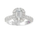 14K WHITE GOLD 1CT ROUND/EMERALD DIAMOND LADIES SEMI MOUNT RING(CENTER STONE MOUNT EMERALD DIAMOND 1CT) - Image 3