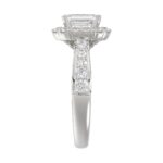 14K WHITE GOLD 1CT ROUND/EMERALD DIAMOND LADIES SEMI MOUNT RING(CENTER STONE MOUNT EMERALD DIAMOND 1CT) - Image 5