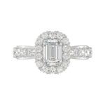 14K WHITE GOLD 1CT ROUND/EMERALD DIAMOND LADIES SEMI MOUNT RING(CENTER STONE MOUNT EMERALD DIAMOND 1CT) - Image 6