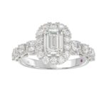 14K WHITE GOLD 1CT ROUND/EMERALD DIAMOND LADIES SEMI MOUNT RING(CENTER STONE MOUNT EMERALD DIAMOND 1CT) - Image 3