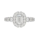 14K WHITE GOLD 1CT ROUND/EMERALD DIAMOND LADIES SEMI MOUNT RING(CENTER STONE MOUNT EMERALD DIAMOND 1CT) - Image 6