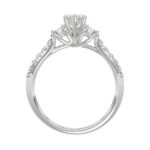 14K WHITE GOLD 1CT ROUND/MARQUISE DIAMOND LADIES RING(CENTER STONE MARQUISE DIAMOND 3/4CT) - Image 3